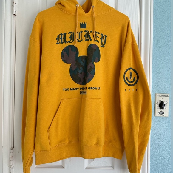 Crowned Mickey Camo Logo Disney Collection by Neff Hoodie L - Picture 1 of 5